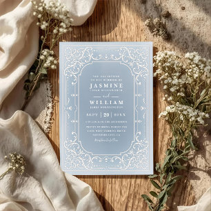 Convites Casamento código qr vintage ornamentado elegante a