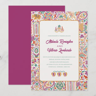 Convites Casamento Colorfull Indian Style