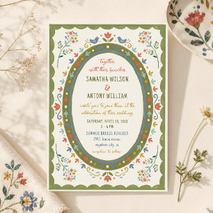 Convites Casamento Colorido Caprichoso Folclórico Floral Av