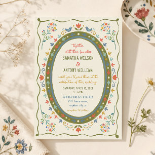 Convites Casamento Colorido Caprichoso Folclórico Floral Av