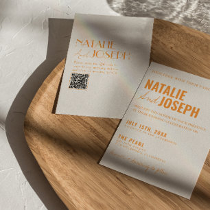 Convites Casamento Colorido Clássico Moderno com Clareza QR