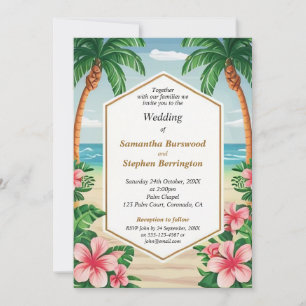 Convites Casamento Colorido de Aquarelas Tropicais
