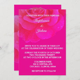 Convites Casamento Colorido de Boho Colorido com Rosa Flor 