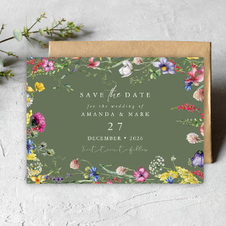 Convites Casamento Colorido de Flor Silvestre Boho Chic de