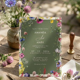 Convites Casamento Colorido de Flor Silvestre Boho Chic de