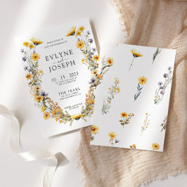 Convites Casamento Colorido de Flores Florais de Bright