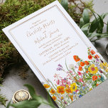 Convites Casamento Colorido de Flores Selvagens<br><div class="desc">Coloridos Flores Selvagens Convites para Casamento de Países apresenta flores bonito em laranja,  amarelo,  roxo e rosa em fundo branco com suas informações de Convite para Casamento. Personalize editando o texto nas caixas de texto. Projetado para você pelo Evco Studio www.zazzle.com/store/evcostudio</div>