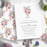 Convites Casamento Colorido de Flores Silvestres<br><div class="desc">Nosso convite de casamento de flores silvestres coloridas é a maneira perfeita de compartilhar seu evento alegre! Único e caprichoso, este convite moderno apresenta belíssimas flores em aquarela pintadas à mão, rústicas e boho chic, em cores de azul escuro, rosa brilhante, rosa suave, amarelo dourado, vermelho vibrante e folhas verdes...</div>