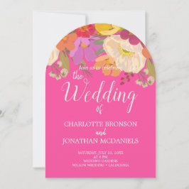 Convites Casamento Colorido de Jardim Floral de Verão