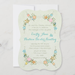 Convites Casamento Colorido de Mint Bunting Pennant Garland