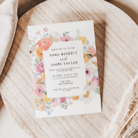 Casamento Colorido de Moldura Floral Pastel