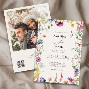 Convites Casamento Colorido de primavera Boho Chic