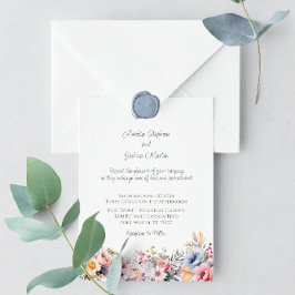 Convites Casamento Colorido de primavera de Flor Selvagem