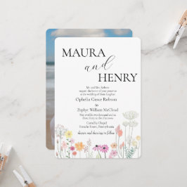 Convites Casamento colorido de Primavera Wildflower