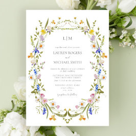 Convites Casamento Colorido do Monograma do Jardim de Vinta