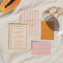 Casamento Colorido Escrito Mão Pinstripes Whimsica