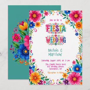 Convites Casamento Colorido Floral Fiesta Mexicano