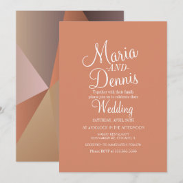 Convites Casamento Colorido Geométrico Moderno de Queda