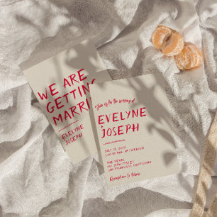 Convites Casamento Colorido Moderno Funky Escrito À Mão