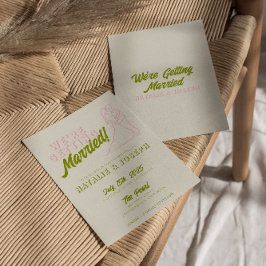 Convites Casamento Colorido Retro Divertido à Mão