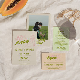 Convites Casamento Colorido Retrorbolado Funky Com Mão