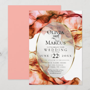 Convites CASAMENTO  Colunas de outono de Abstrato Watercolo