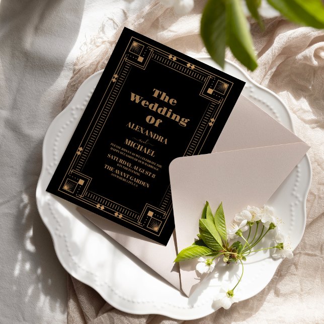 Convites Casamento com 1920 de Excelente de Arte Dourada de (Criador carregado)