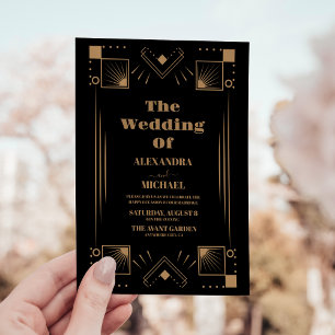 Convites Casamento com 1920 de Excelente de Arte Dourada de