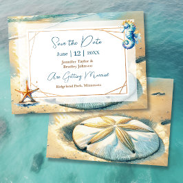 Convites Casamento com a areia do Pastel Ocean Salve a Data