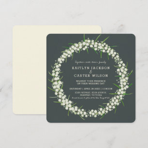Convites Casamento com a arte da flor da Acacia light wattl