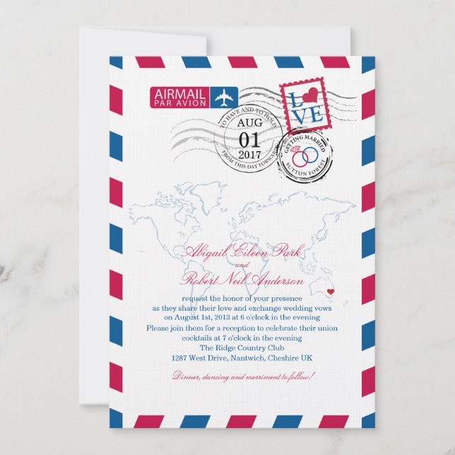 Convites Casamento com a Austrália Oriental (Frente)