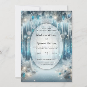 Convites Casamento com a Floresta de Neve