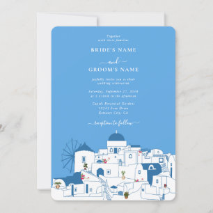 Convites Casamento com a ilha grega de destino Santorini