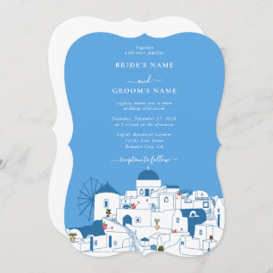 Convites Casamento com a ilha grega de destino Santorini