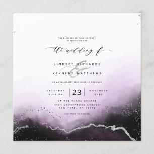 Convites Casamento com a Praça de Luxo Violeta Mist Ombre V
