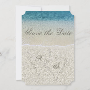 Convites Casamento com a praia Glitter Sandy Salve a Data