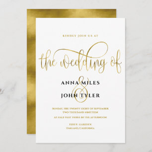 Convites Casamento com a Tipografia Gold Foil