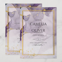 Casamento com Abstrato de Tinta Dourada de Álcool 