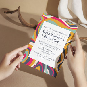 Convites Casamento com Abstrato de Vibrante