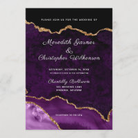 Casamento com Agitação Dourada da Elegância Roxa