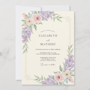 Convites Casamento com Amor-Perfeito Roxo Anastácia