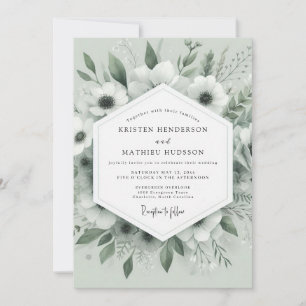 Convites Casamento com Anêmona Sussurrante de Salvia