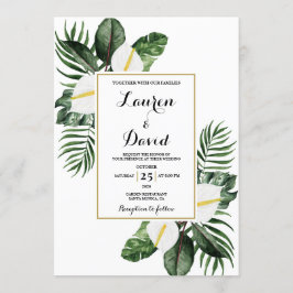 Convites Casamento com Anthurium branco e verde