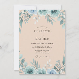 Convites Casamento com Aquarela Água Champanhe