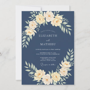 Convites Casamento com Aquarela Amarela em Slate