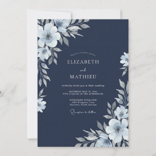 Convites Casamento com Aquarela Botânica em Prata da Marinh