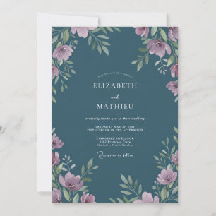 Convites Casamento com Aquarela de Ámora em Ardósia