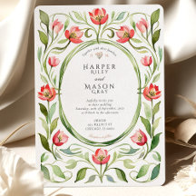 Casamento com Aquarela de Tulipa Vintage