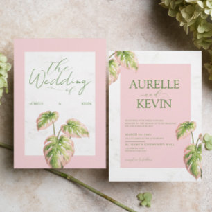 Convites Casamento com Aquarela de Verão Elegante e Floral