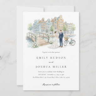 Convites Casamento com Aquarela em Amsterdã